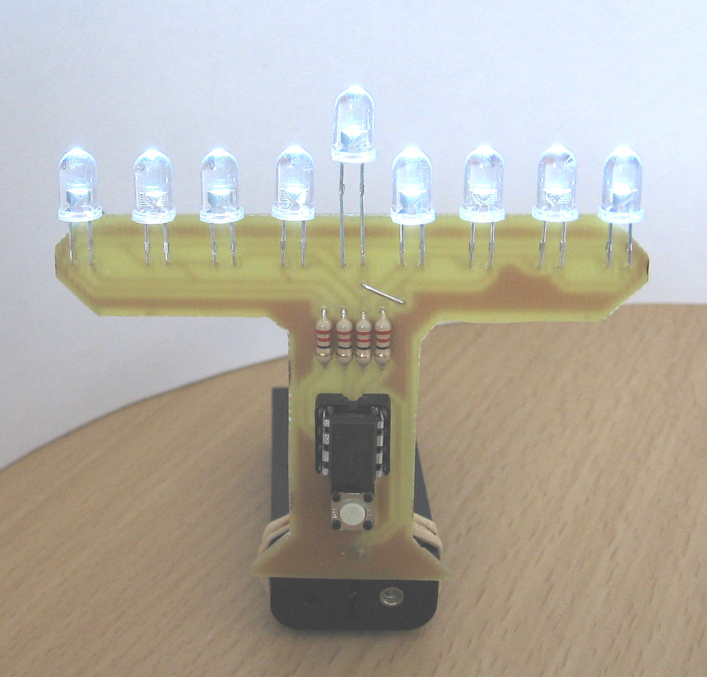 LED Menorah powered by AVR tiny13